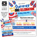 4th of july bbq cookout fundraiser invitation flyer